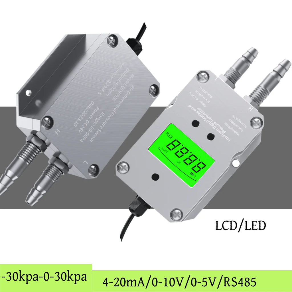 Wind Pressure Sensor Transmitter 50pa 10kpa 1Kpa 100pa Wind Air Differential Pressure Transmitter 4-20mA 0-10V RS485