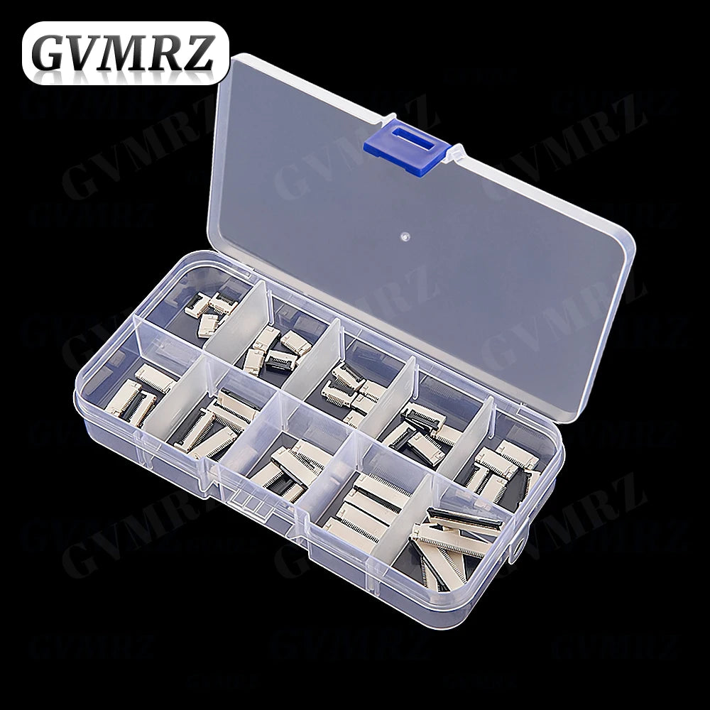 50PCS 0.5mm Pitch Flip Type Under Clamshell Socket FPC FFC Flat Cable Connector 6P 8P 10P 12P 14P 16P 20P 24P 30P 40P Kits