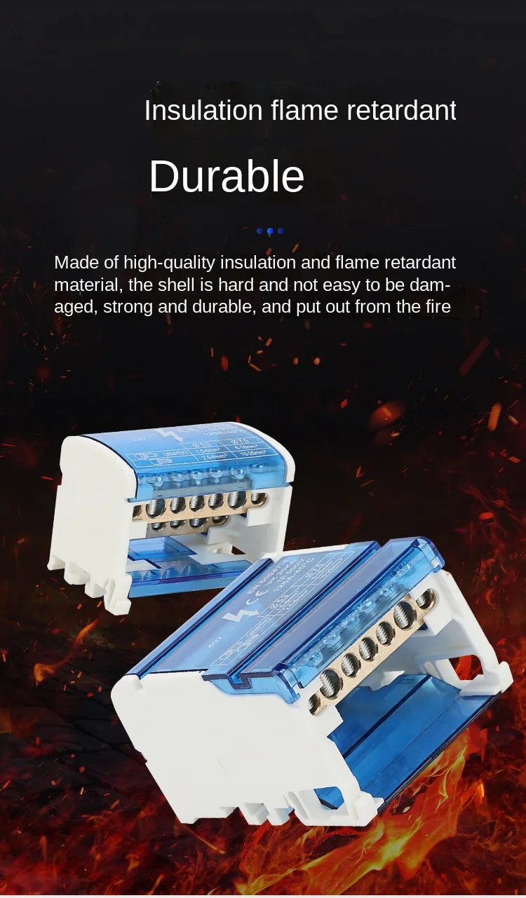 207 211 407 Din Rail Terminal Blocks Screw Modular Power Distribution Box Block Box Zero Wire Terminal Copper Junction Box