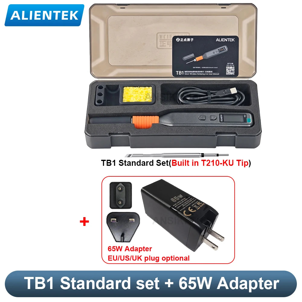 ALIENTEK TB1 Smart Wireless Soldering Iron T210Portable Rechargeable Soldering Pen PD3.0 PID Temp Control for Electronics Repair