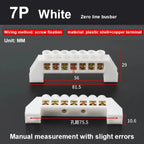 Blue Green White Bridge Design Zero Line 4-12 Pole Screw Brass Copper Grounding Strip Terminal Block Connector Earth And Neutral