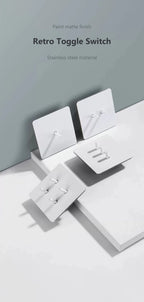 Toggle switch White stainless steel panel retro wall lamp switch AC110-250V 1 2 3 4 Gang 2 Way16A Universal wall light switch