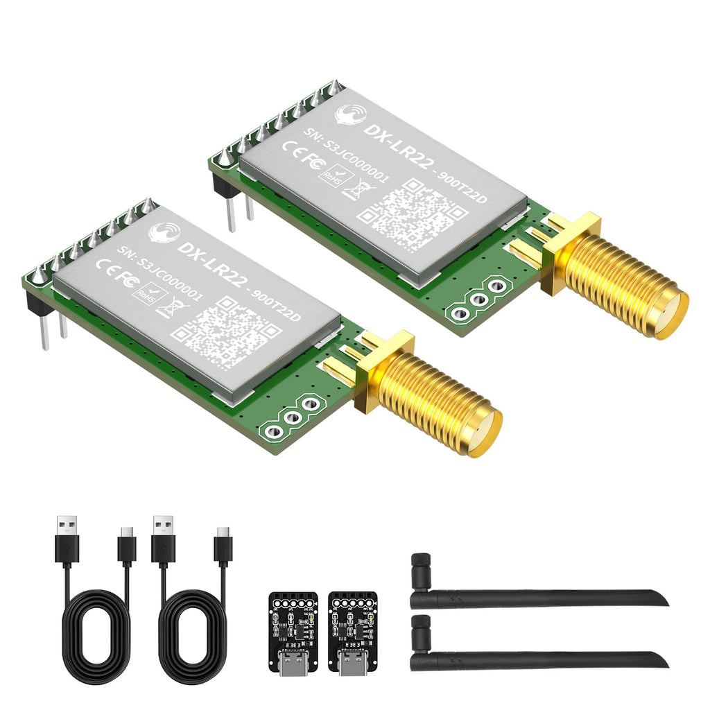 DX-LR22 LLCC68 LoRa UART Module AT Command 432-533/850-949MHz 5KM Long Range No Coding Required CE FCC for Arduino