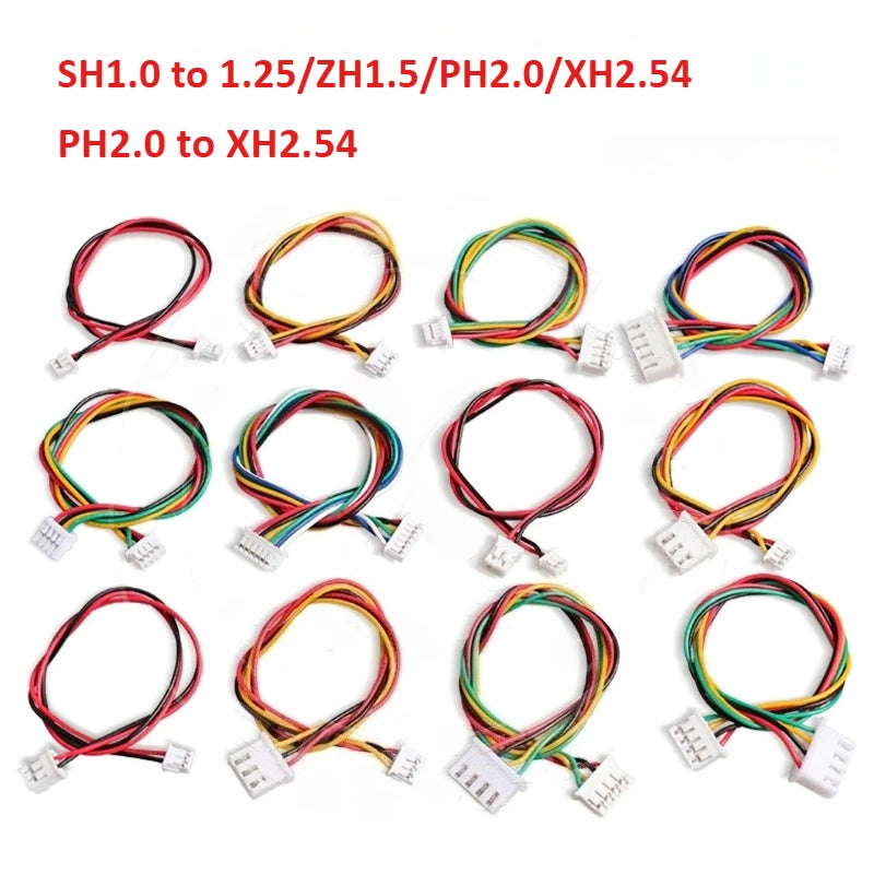 5Pcs SH1.0 to 1.25/ZH1.5/PH2.0/XH2.54 PH2.0 to XH2.54 Adapter Conversion Terminal Wire Connecting Line Cable 2P 3P 4P 5P 6P
