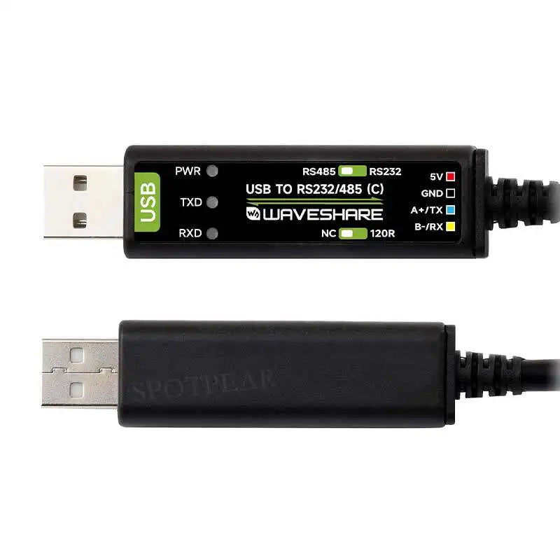 Industrial Grade USB to RS232/485 Serial Cable (C), 2m, Supports 3.3V/5V, Original FT232RNL Chip