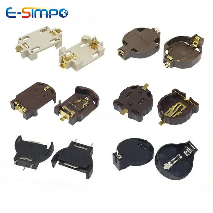 20pcs CR2032 3V CR2450 CR2025 Battery Socket BS-2 BS-6 BS-8 BS-10 Gold Vertical Horizontal DIP SMD Button Battery Holder