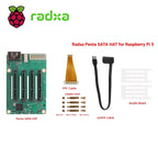 Penta SATA HAT / Top Board /Set Optional, For Raspberry Pi 5 -Up to 5x SATA Disks HAT