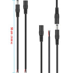 50cm 14AWG DC connector Power socket Cable Plug Wire Male & Female 15A 5.5x2.1mm 2.5mm For LED light Strip CCTV Cameras