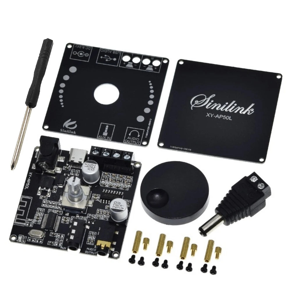 Mini Bluetooth 5.0 50W+50W Dual Channel Audio Power Digital Amplifier Board Stereo Amplifier 3.5MM AUX USB APP XY-AP50L