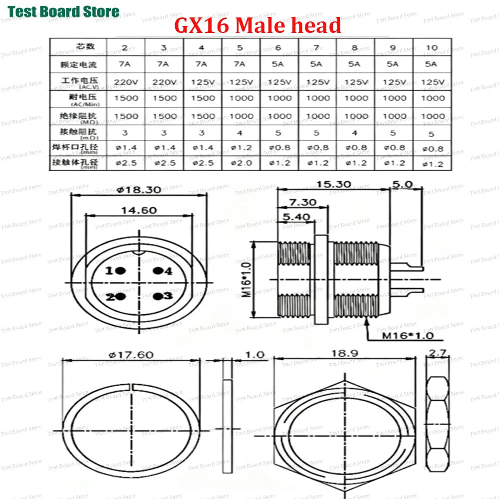 5 Sets/lot GX12 GX16 GX20 2P 3P 4P 5P 6 7P 8P 9 10 12 Pin Male Female Docking Aviation Plug Socket Waterproof Circular Connector