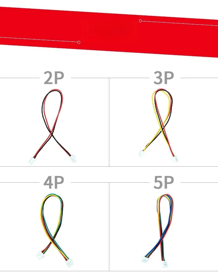 10Pcs/lot GH1.25 2P/3P/4P/6-pin JST GH Series 1.25mm Male Plug Connector 28AWG Wire Single/Double/Same/Reverse Connector 1.25MM