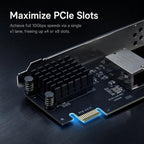 TISHRIC 10GB Ethernet Network Card PCIe 4.0 X1 RTL8127 PXE Multi-Gigabit Network 10Gbps RJ45 Lan Card for PC Server NAS Gaming