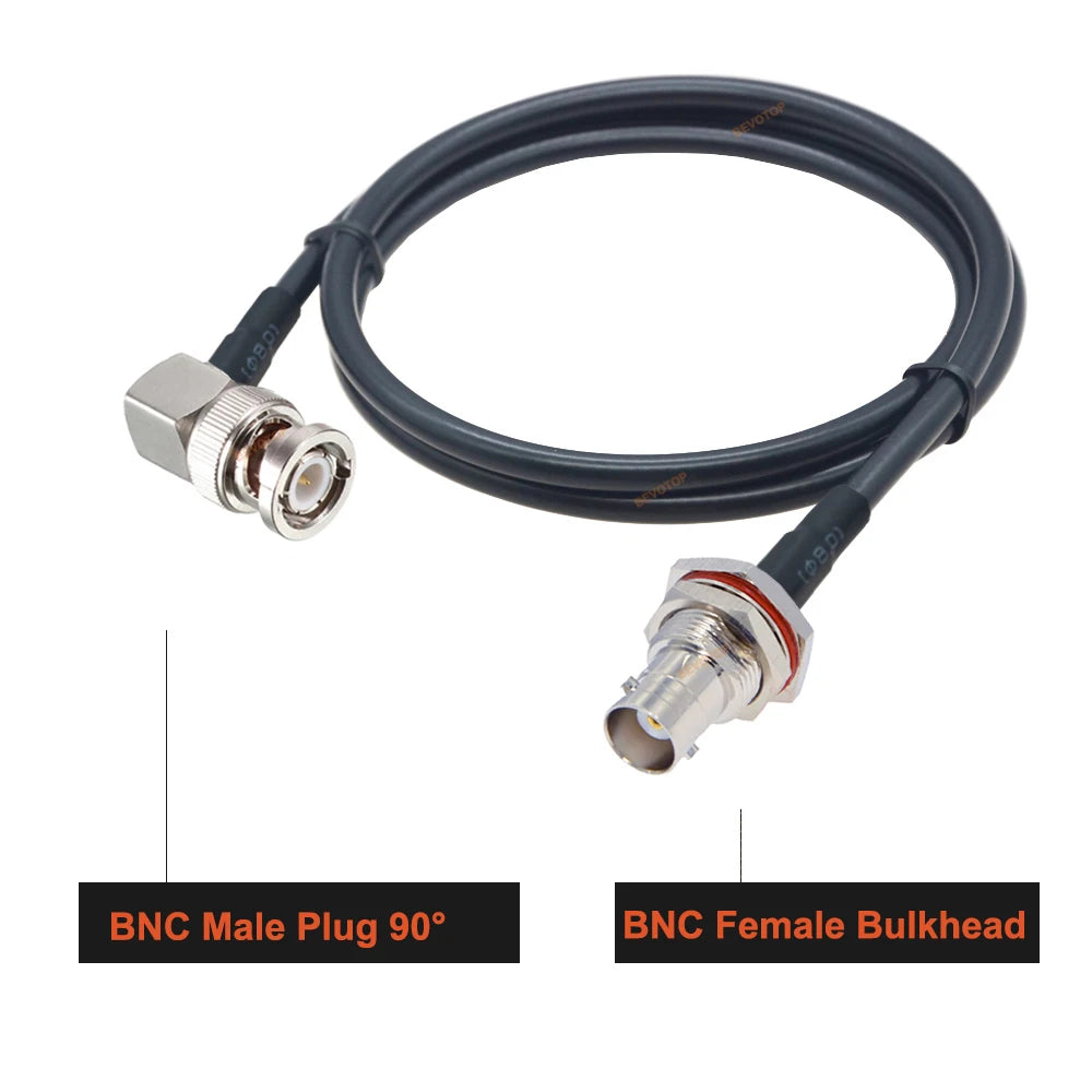 BEVOTOP RG58 BNC Cable Waterproof BNC Female Nut Bulkhead to BNC Male Plug RG58 Pigtail Jumper 50 Ohm RF Coaxial Extension Cable