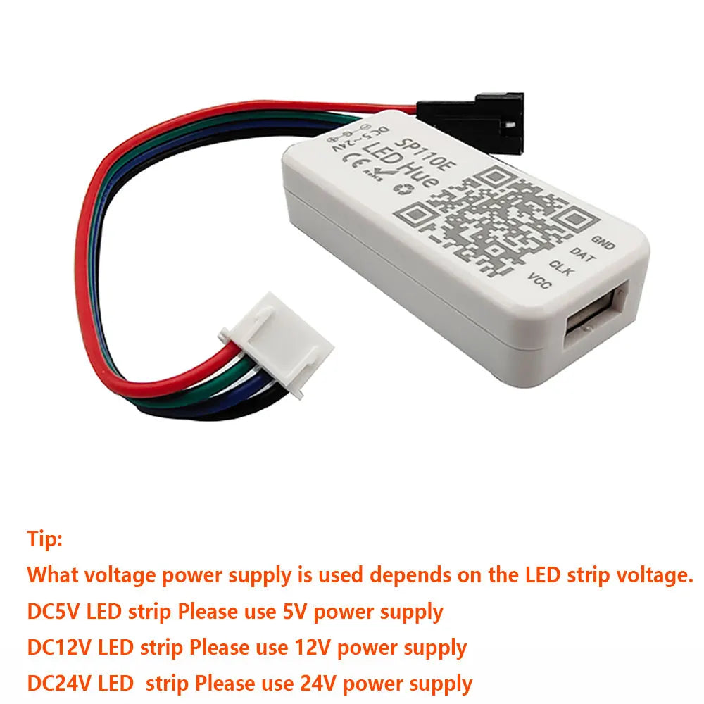 SP110E Bluetooth Controller WS2811 WS2812B LED RGB Individually Addressable Light Controller ,WS2811 WS2812 Strip Light  DC5-24V