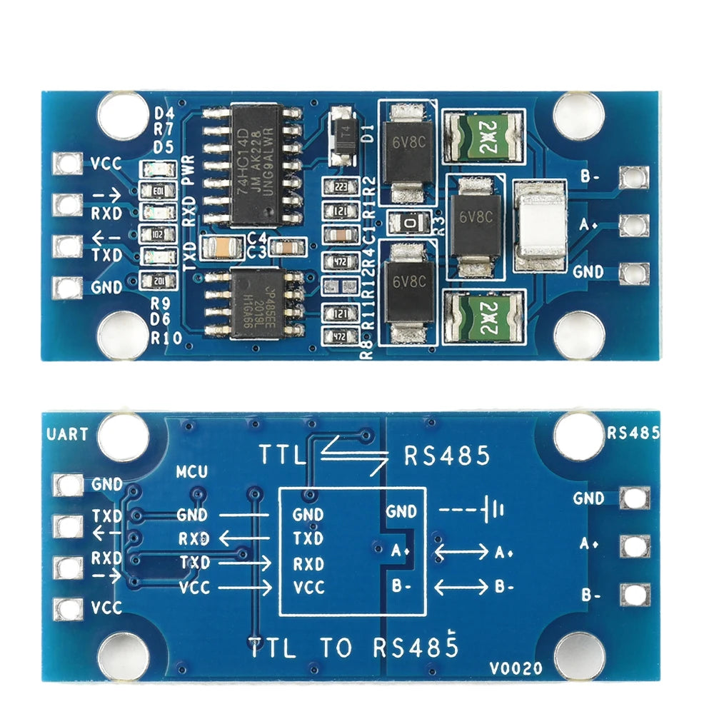 DC3.3V/5V TTL to RS485 Interconversion Module Serial Level Conversion Board Serial Hardware Auto Flow Control 74HC14+SP485 Chip