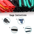 328/127/580PCS Heat Shrink Tubing Kit 2:1 Shrinkable Wire Shrinking Wrap Tubing Wire Connect Cover Protection with Hot Air Gun