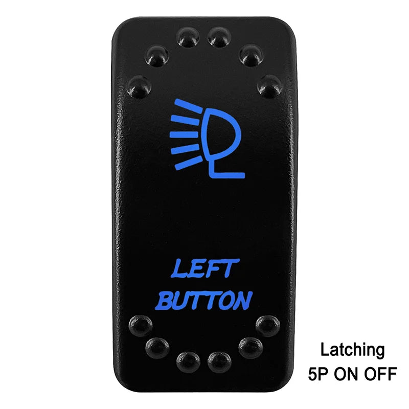 Waterproof Rocker Switch with Blue LED | 12V/24V Latching & Momentary (SPST/ DPDT) | for Marine, UTV, ATV, RZR, Automotive