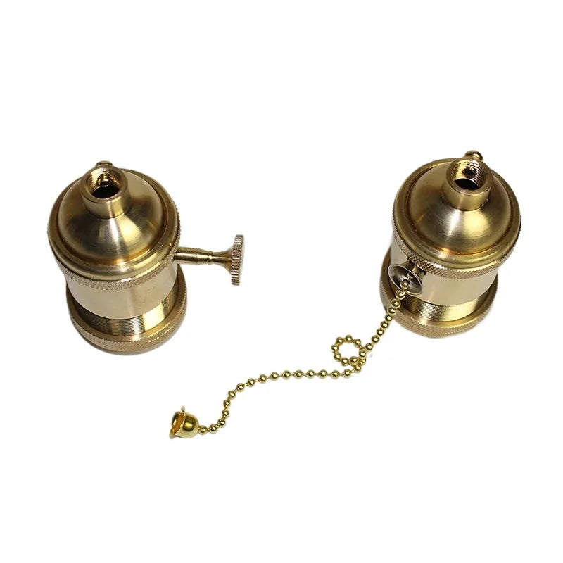 E27/E26 Lamp Base DIY Lampholder With Switch Edison Vintage Lighting Screw Socket Antique Brass Lamp Holder Fixture