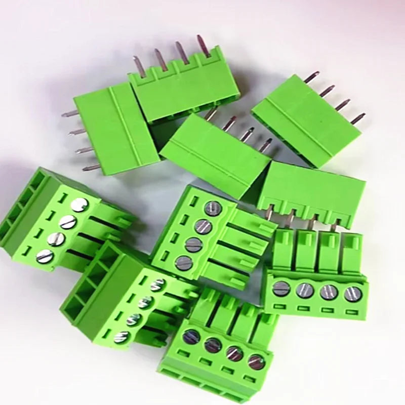 5pairs of plug-in terminal blocks 15EDG-3.81mm with a spacing of 3.5mm green Phoenix connector PCB solder board connector
