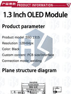 1.3 inch oled IIC Serial White OLED Display Module 128X64 I2C SSD1306 12864 LCD Screen Board VDD GND SCK SDA for Arduino