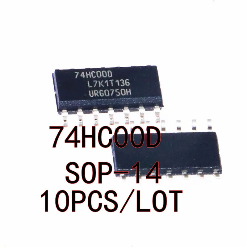 10PCS/LOT 74HC00 74HC00D SN74HC00DR SMD SOP-14 four-two input NAND gate New In Stock