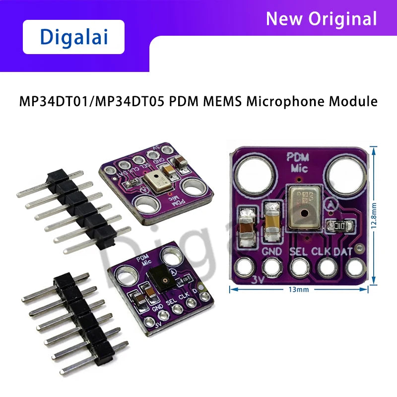 Digalai MP34DT01/MP34DT05 PDM MEMS Microphone Module