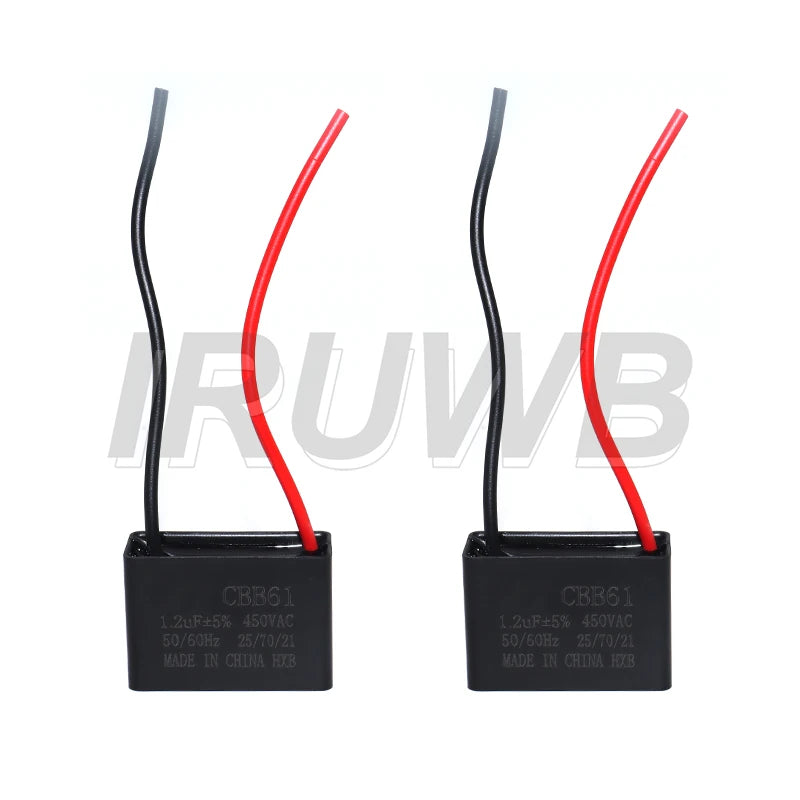 Fan Starting Capacitor 450V Fan Capacitors 1UF 1.2UF 1.5UF 2UF 2.5UF 3UF 4UF 5UF 6UF 10UF CBB61 Capacitor 450V