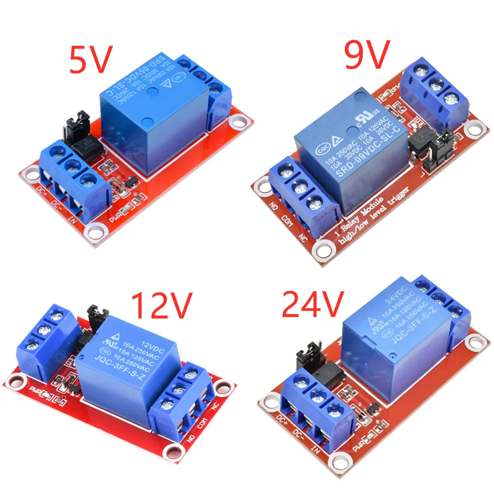 DC5/9/12/24V Single Channel Relay Module Smart Switch  With Optocoupler Shield High/Low Level Trigger Power Module for Arduino