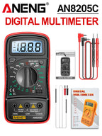 Digital Multimeter 1999 Counts 600V AC/DC Voltage Temp Test for Car Repair ANENG AN8205C Blue Backlight hFE Triode DIY Test Tool