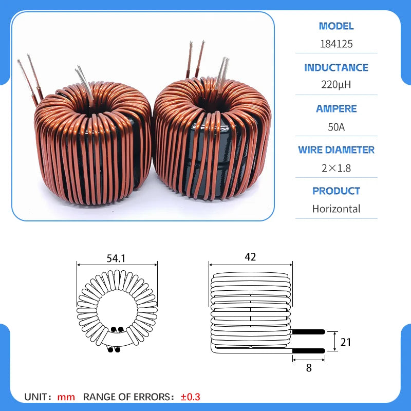 47mm Double Ring 1mH 2mH 3mH 220uH Charging Pile Inductor LCL Filter Inductor PFC