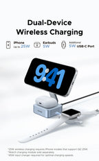UGREEN Qi2.2 25W 15W 2-in-1 Magnetic Wireless Charger Stand Fast Charging Stand Charger For iPhone 16 17/AirPods Magflow Charger