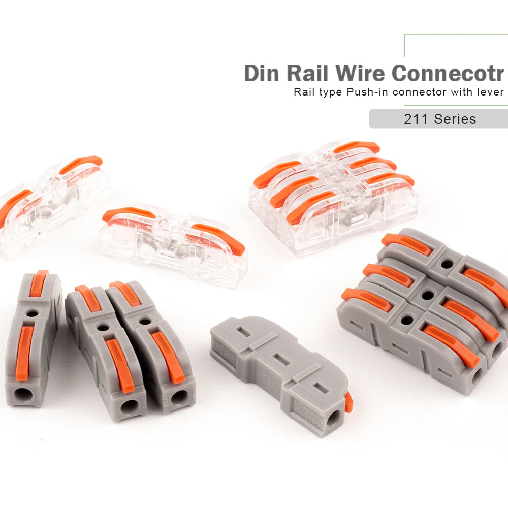 25/50/100PCS Lever Wire Connector 2 Pin 1 in 1 out Splicing Terminal Blocks Led Strip Lighting Home Electric Quick Connectors