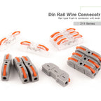 25/50/100PCS Lever Wire Connector 2 Pin 1 in 1 out Splicing Terminal Blocks Led Strip Lighting Home Electric Quick Connectors