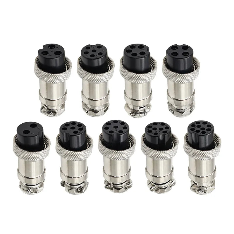 Connector GX12 small metal aviation socket 2/3/4/5/6/7pin electric cable terminal fixed type and butt mobile type Female&male