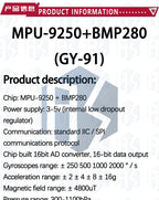 GY-91 MPU9250+BMP280 Sensor Module (1PC) – for Arduino-Compatible 9-Axis Compass Gyroscope with SPI/I2C 3-5V