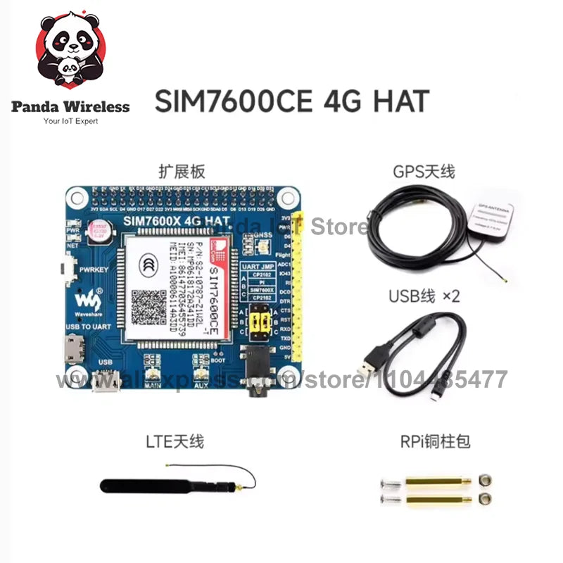 Free shipping Raspberry Pi 4G HAT Expansion Board For LBS Positioning A7670E SIM7600G-H SIM7600CE SIM7600E SIM7600E-H LTE