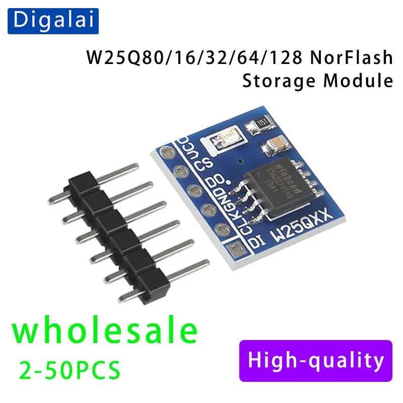 100%New original 2PCS W25Q32 W25Q64 W25Q128 FLASH storage module SPI interface adapter board BV FV