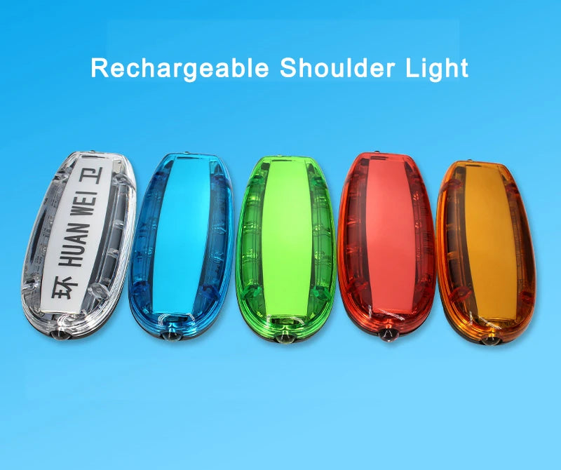 Blue Red Yellow Red Green Color LED Flashing Shoulder Lamp Light Alarm Patrol Warning