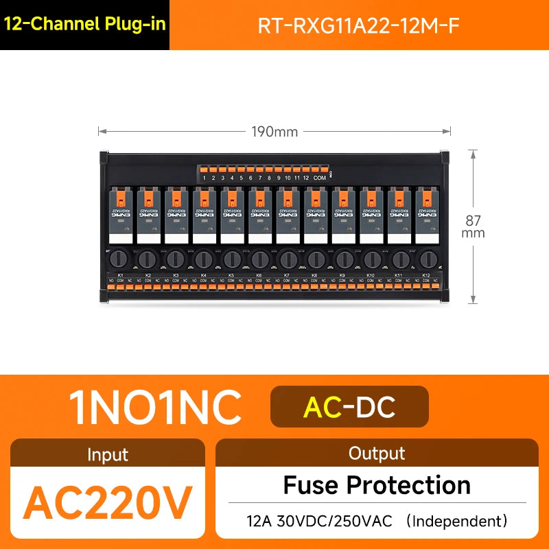 ENMG Relay Module 220VAC 2/4/8/16 Channel SPDT DPDT PLC Signal Amplifier Board Industrial Control Switch