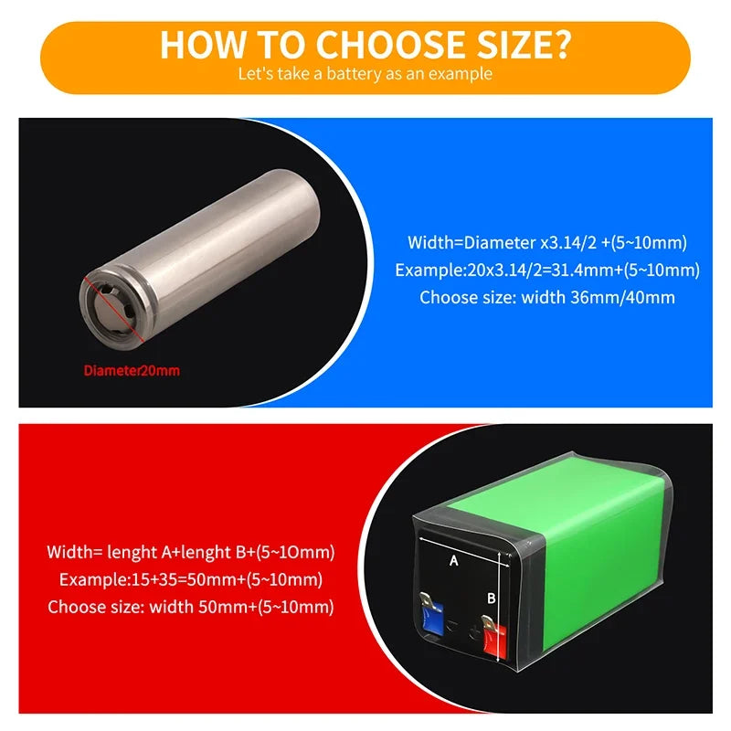 1m/5m Clear PVC Heat Shrink Tube Width 50mm ~ 500mm 18650 Lipo Battery Pack Insulated Cable Sleeve Protection Battery Film Wrap