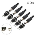 5 Pairs DC 12V Male Jack Plug Female Socket Panel Mount Power Connectors Terminals Blocks Electrical Equipment Supplies