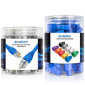 ZoeRax 100PCS Cat6 Pass‑Through RJ45 Connectors with Strain Relief Boots,STP Shielded RJ45 Modular Plugs for 23‑28AWG Ethernet Cable, Cat6/Cat5e Crimp Connector Kit