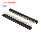 5/10Pcs 2.54mm 40 Pin 1x40 2X40 Single/Double Row Male Female 2.54 Pin Header PCB JST Connector Strip Right angle For Arduino