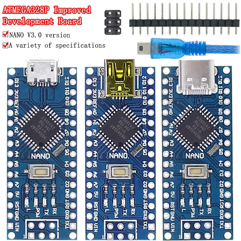 Arduino Nano V3.0 Development board ATMEGA328PB Controller Module 16Mhz With the bootloader compatible and Nano expansion board