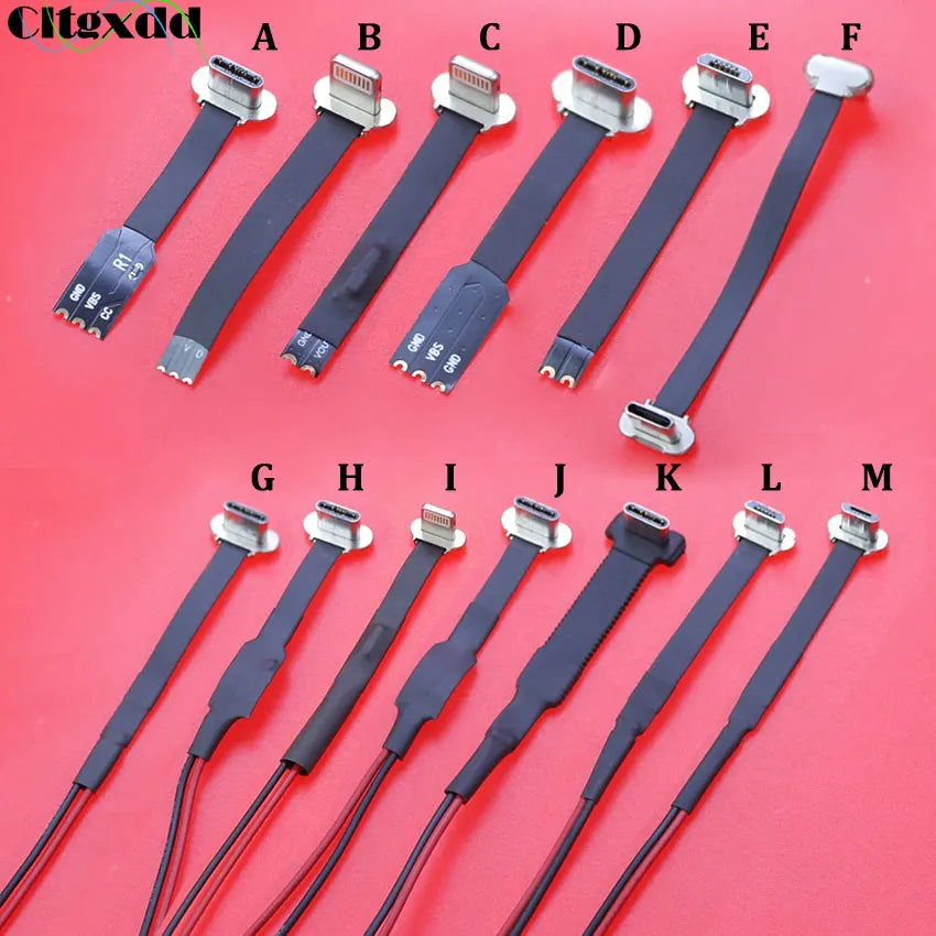 Micro USB Type-C Connector FPC 2Pin 3Pin W/ Resistor R1 Soft Flat Cable Male Charging Cable Fast Charge Wire Extention For Phone