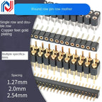 1Pcs 1.27mm/2.0/2.54mm 1/2x40P Round Hole Round Needle Female Header Pin Row Connector Single Double Row Gold Plated Tin Plated