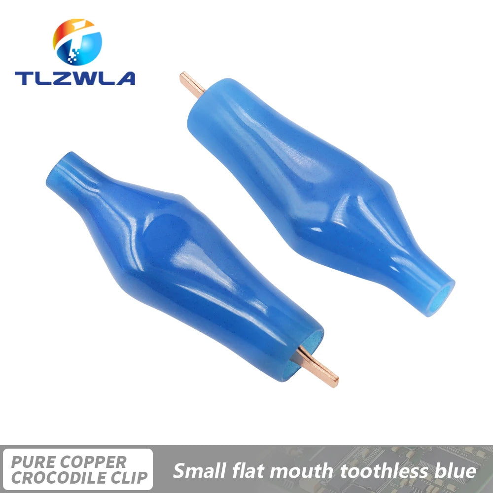 10PCS 5A Mini Copper Test Crocodile Clamp 28mm Flat-mouthed Dental Crocodile Clamp