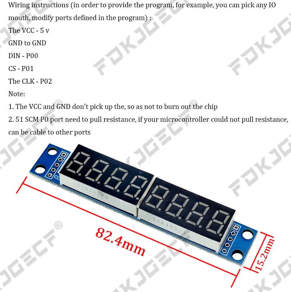 10pcs/lot MAX7219 LED Dot Matrix 8 Digit 7-segment Digital Tube Display Control Module For Arduino