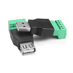 Computer Phone Keyboard Mouse USB Plugs Type A 2.0 Solderless Male/Female To Screw Connector with Shield Adapter