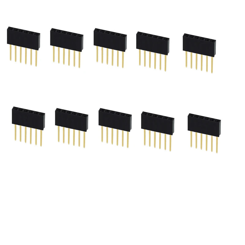10PCS 2.54mm Pitch Straight Pin Header Male Connector 1x6/1x8/1x10/1x15/1x20/1x40 2x6/2x8/2x10/2x20 Single/Double Row PC